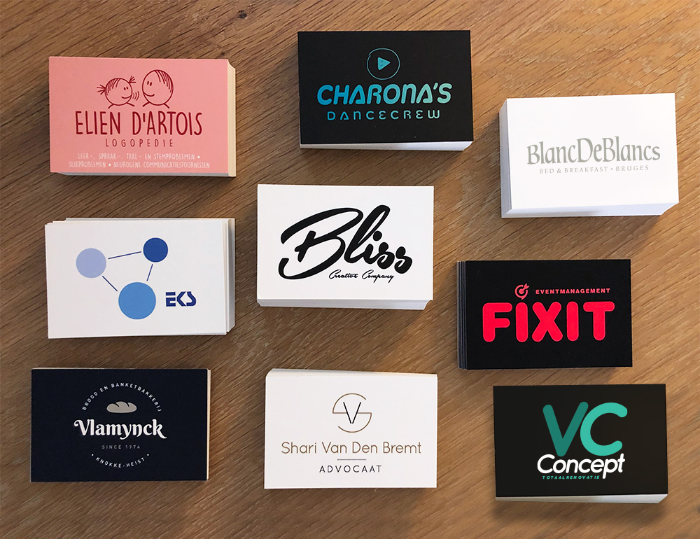 Portfolio Bliss, visitekaartjes